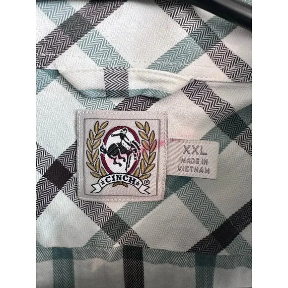 Cinch Long Sleeve Striped Collared Button-Down Casual Shirt Size XXL - Picture 4 of 4